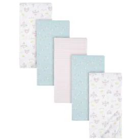 5-Pack Baby Girls Princess Flannel Receiving Blankets