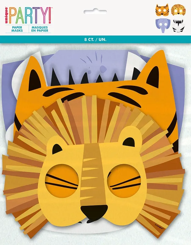 Animal Safari Masks (8 pack)