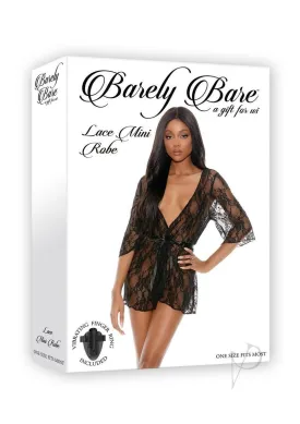 Barely B Lace Mini Robe Black