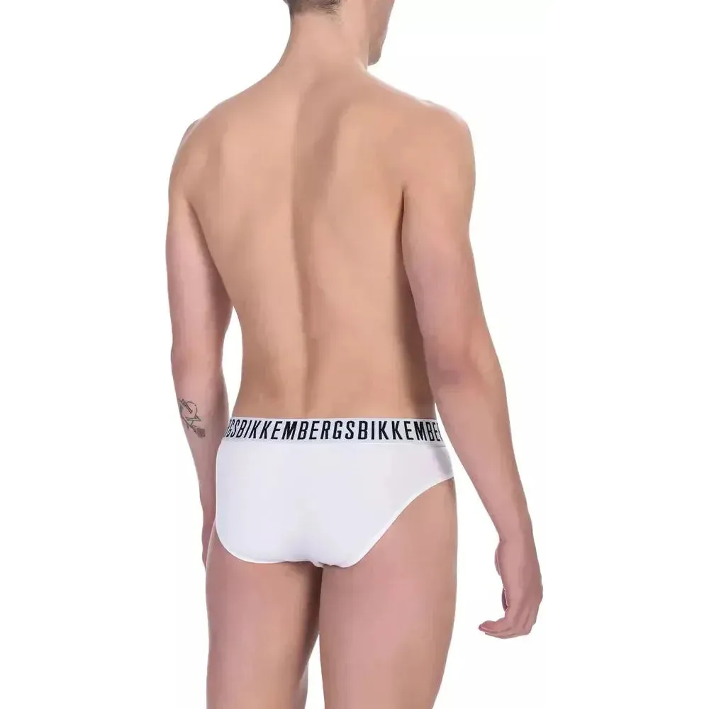 Bikkembergs White Cotton Men Brief