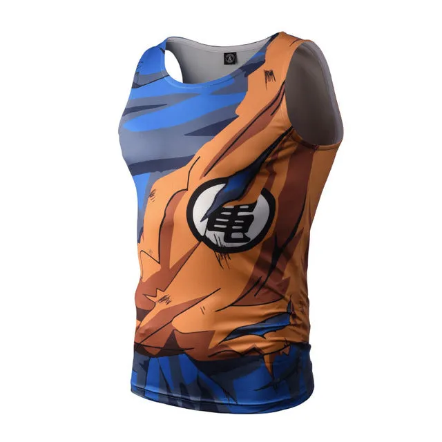 Bodybuilding Armour Dragon Ball Tank Tops Men Anime Tops Naruto vest Fitness Tops Tees super saiyan singlets ZOOTOP BEAR