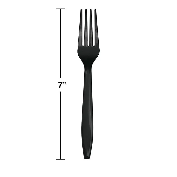 Bulk Pack of 100 Black Plastic Forks