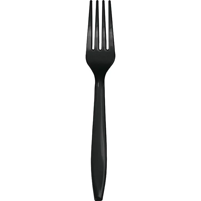 Bulk Pack of 100 Black Plastic Forks