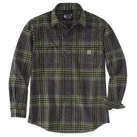 Carhartt Men's Loose Fit Heavyweight Flannel Long-Sleeve Plaid Shirt