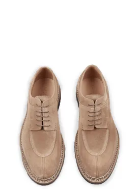 CATALPA | Water-resistant Suede Derby Shoe | Cream