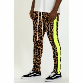 Cheetah Print Stripe Track Pants