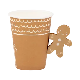 Christmas Gingerbread Handled Paper Cup 12oz. | 8 ct