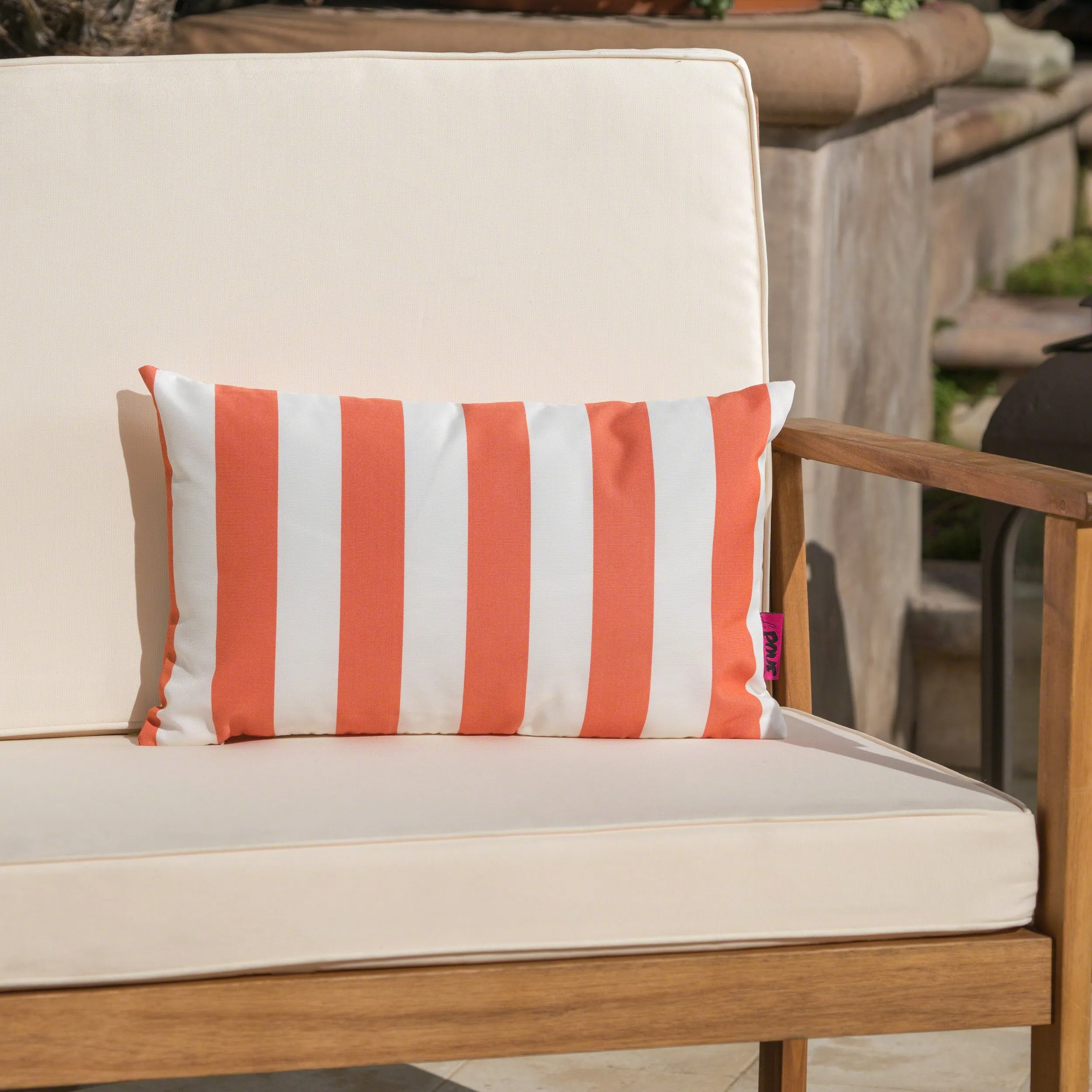 Coronado Outdoor Stripe Water Resistant Rectangular Throw Pillow