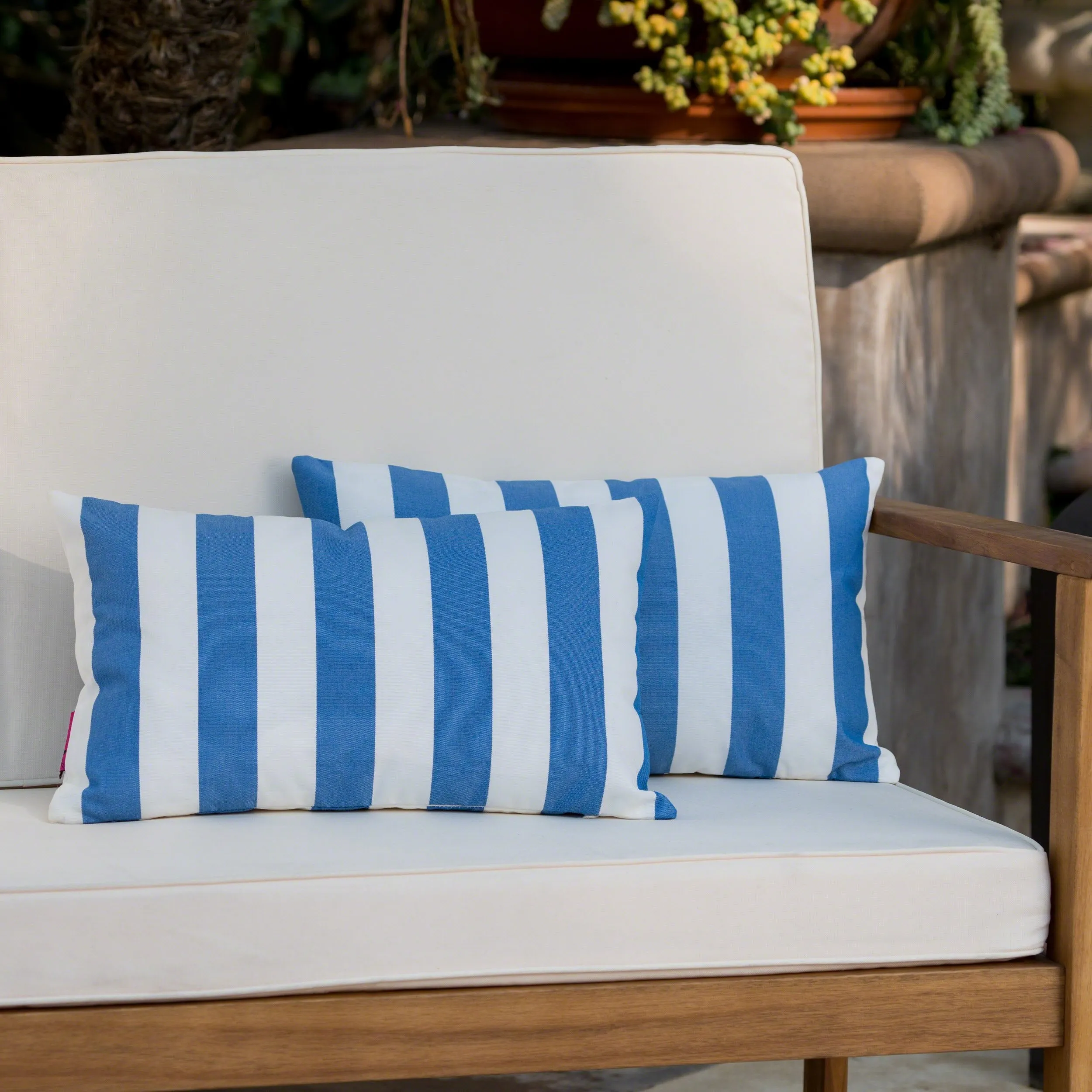 Coronado Outdoor Stripe Water Resistant Rectangular Throw Pillow