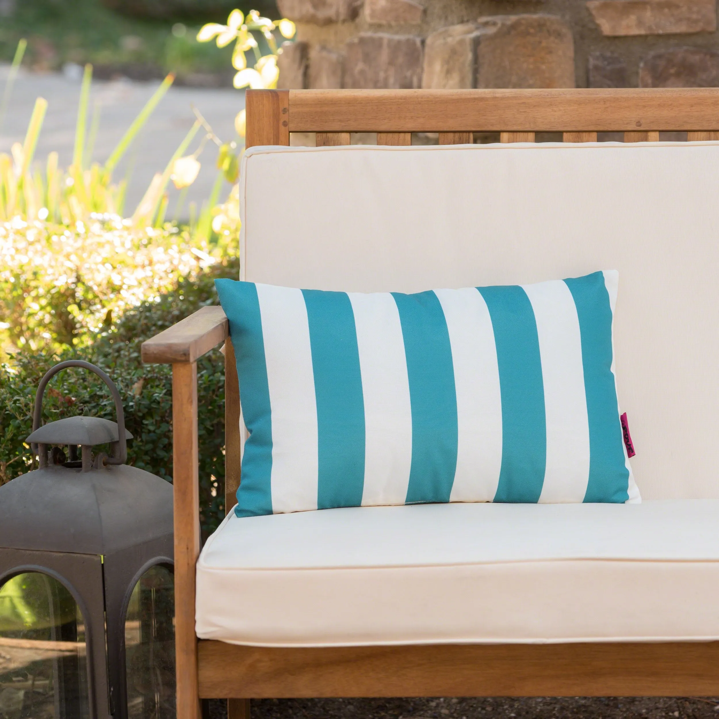 Coronado Outdoor Stripe Water Resistant Rectangular Throw Pillow