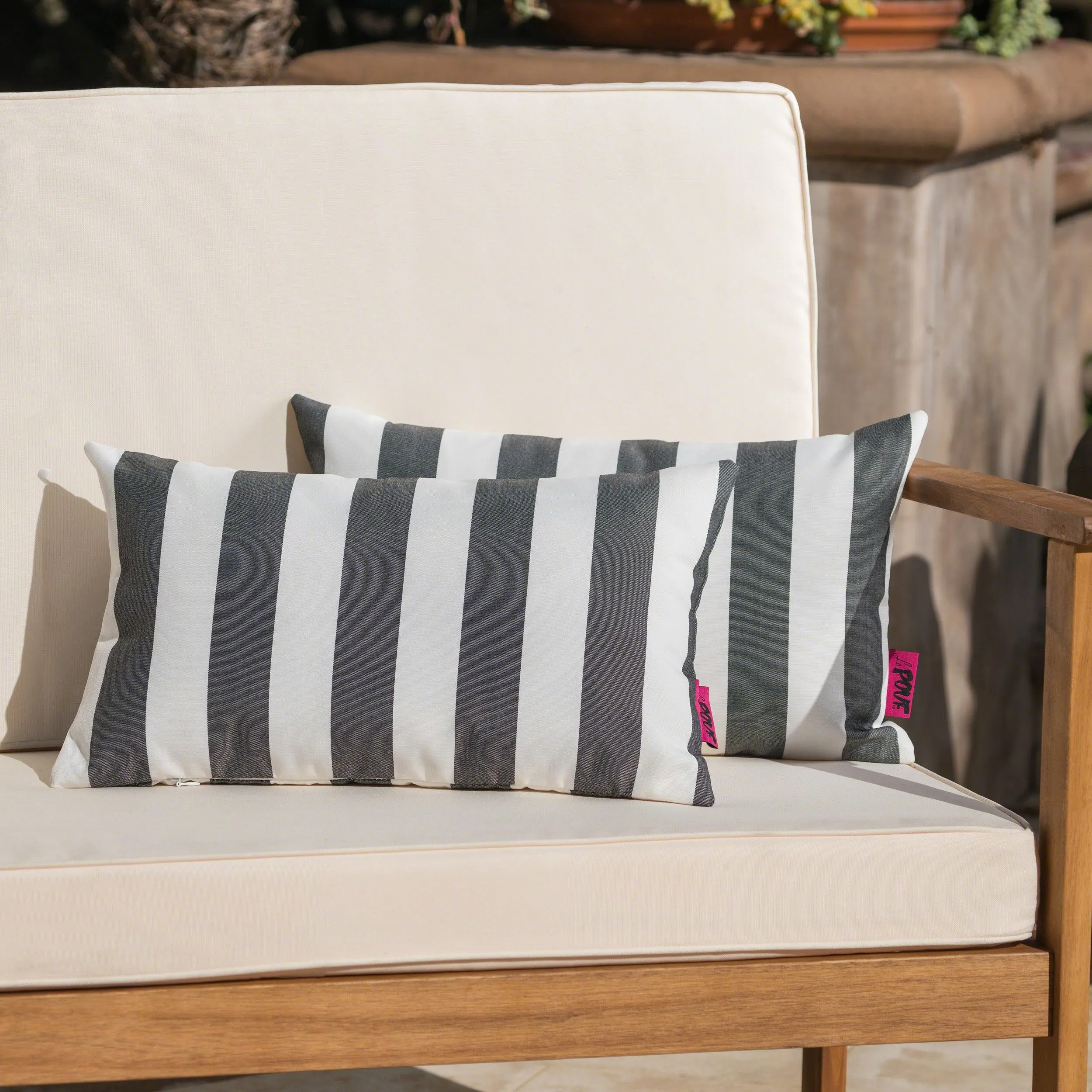 Coronado Outdoor Stripe Water Resistant Rectangular Throw Pillow