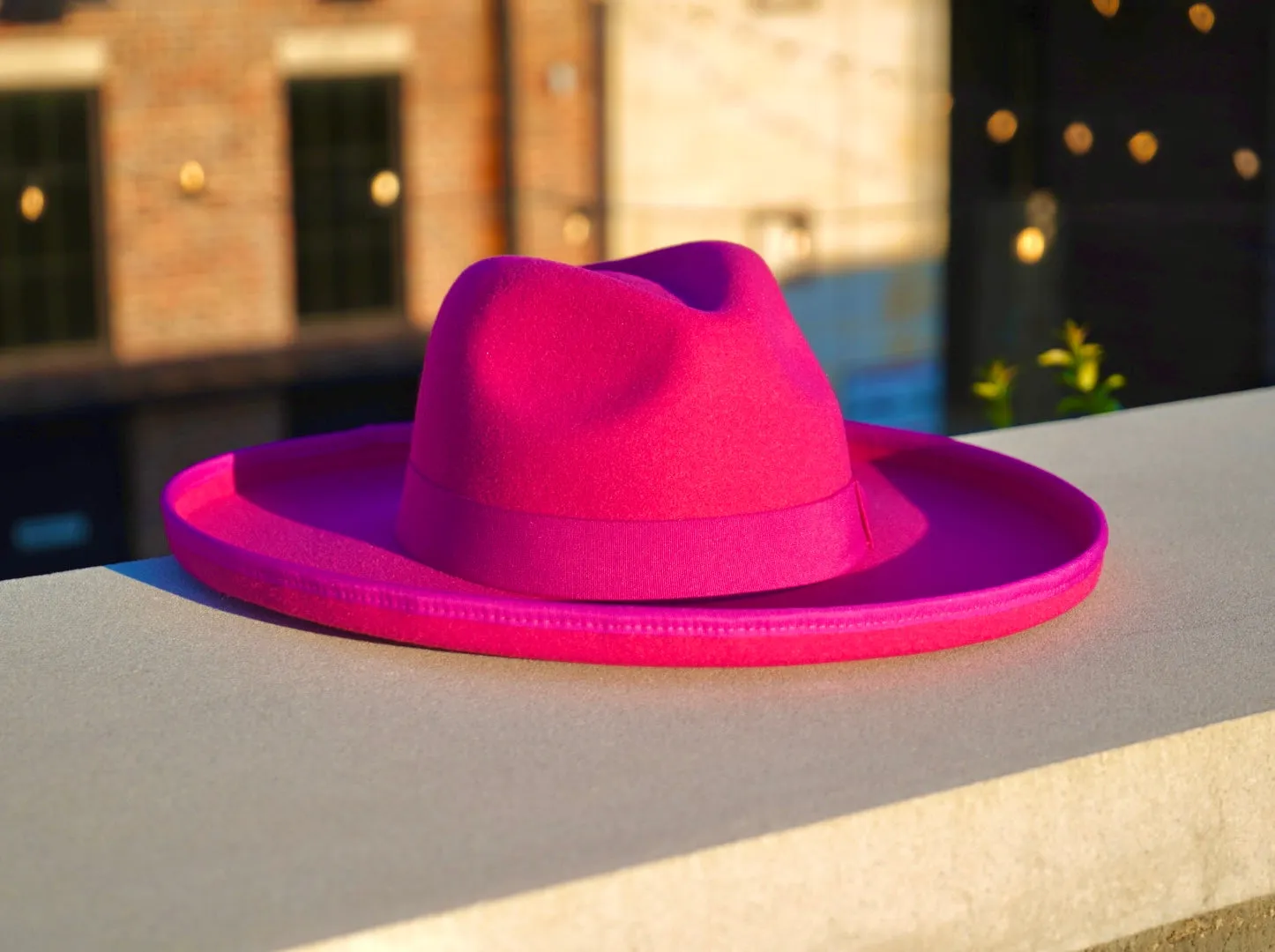 Dallas Pencil Brim Fedora - Fuchsia