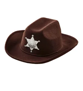 Deluxe Sheriff Cowboy Hat Childs Brown