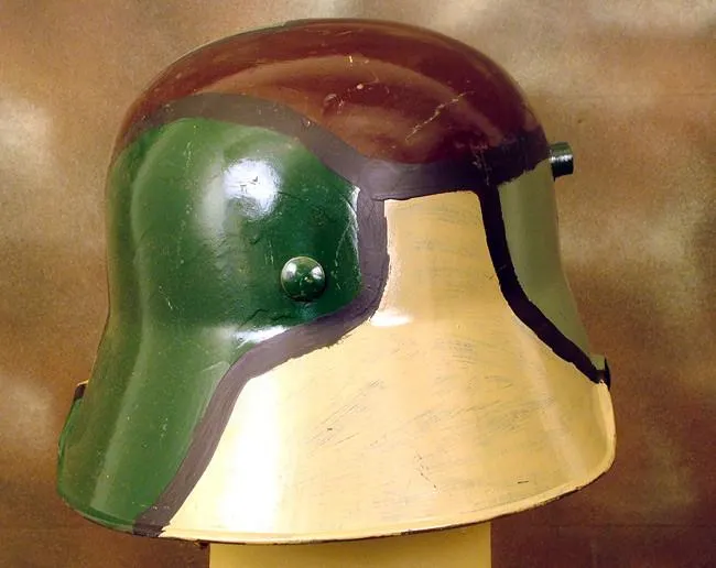 German M-1918 Cavalry Steel Helmet: WWI (Camouflage Paint)