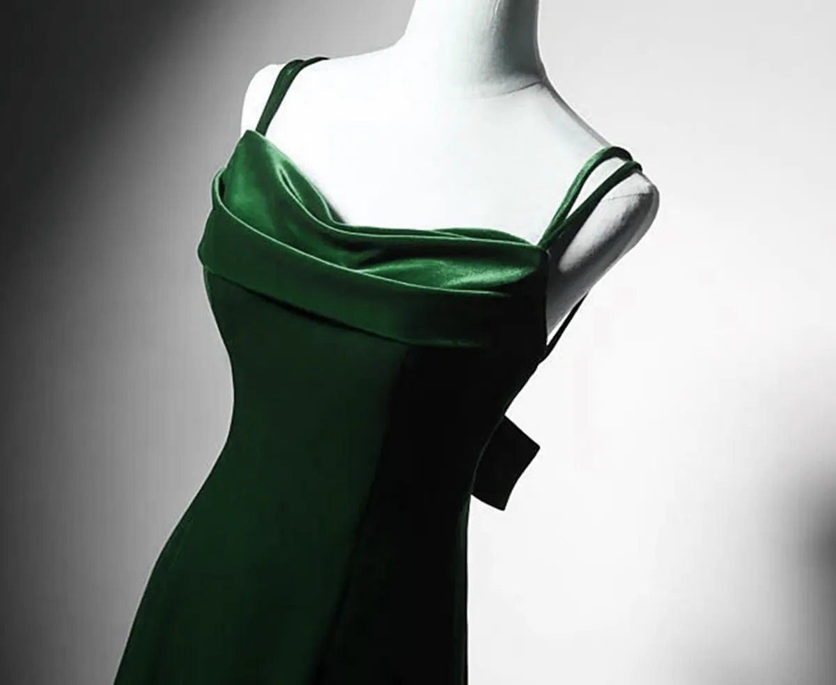 Green Mermaid Long Velvet Party Dress Green Straps Long Formal Dress Prom Dress