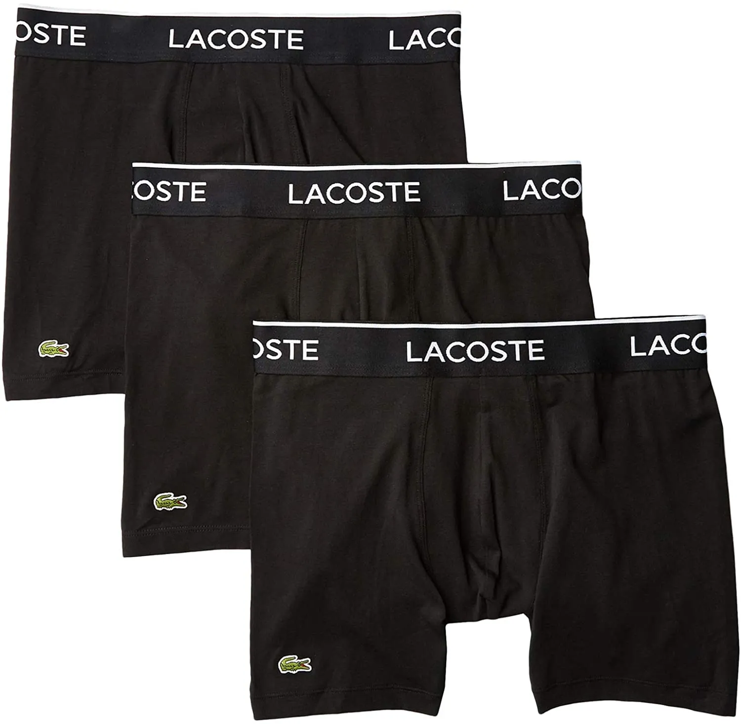 Lacoste Underwear Men's 3-Pack Classic Cotton Stretch Boxer Briefs