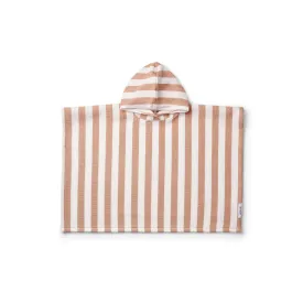 Liewood Paco Poncho Y/D Stripe - White / Tuscany Rose