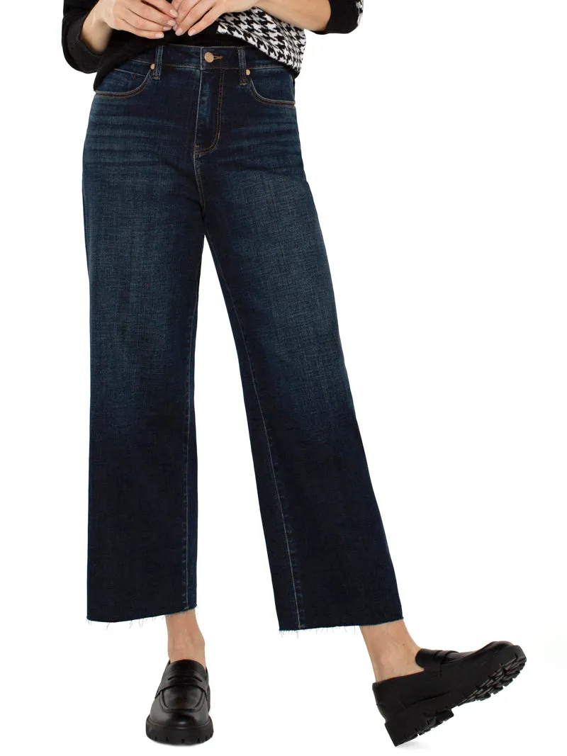 Liverpool Stride Wide Leg Crop Denim Jeans - Eastmoor