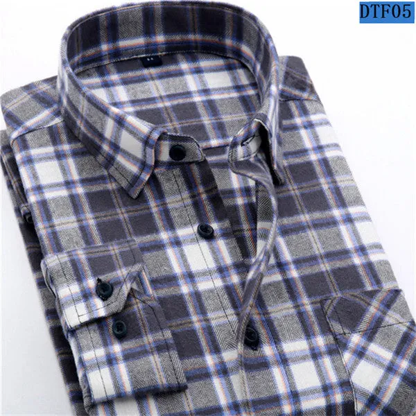 Men Flannel Plaid Shirt 100% Cotton 2017 Spring Autumn Casual Long Sleeve Shirt Soft Comfort Slim Fit Styles Brand Man Clothes