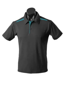 Mens Paterson Polo Black/Teal