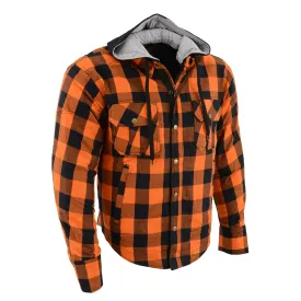 Milwaukee Leather MPM1642 Men's Plaid Hooded Flannel Biker Shirt with