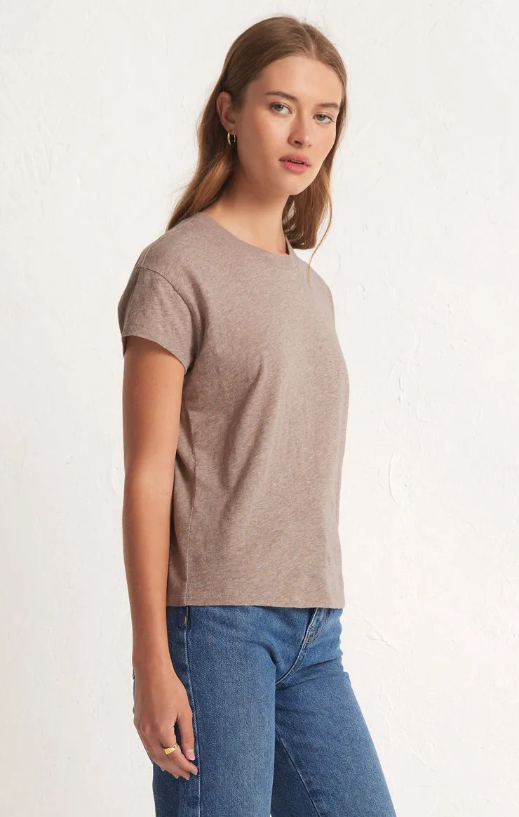 Modern Slub Tee- Heather Latte