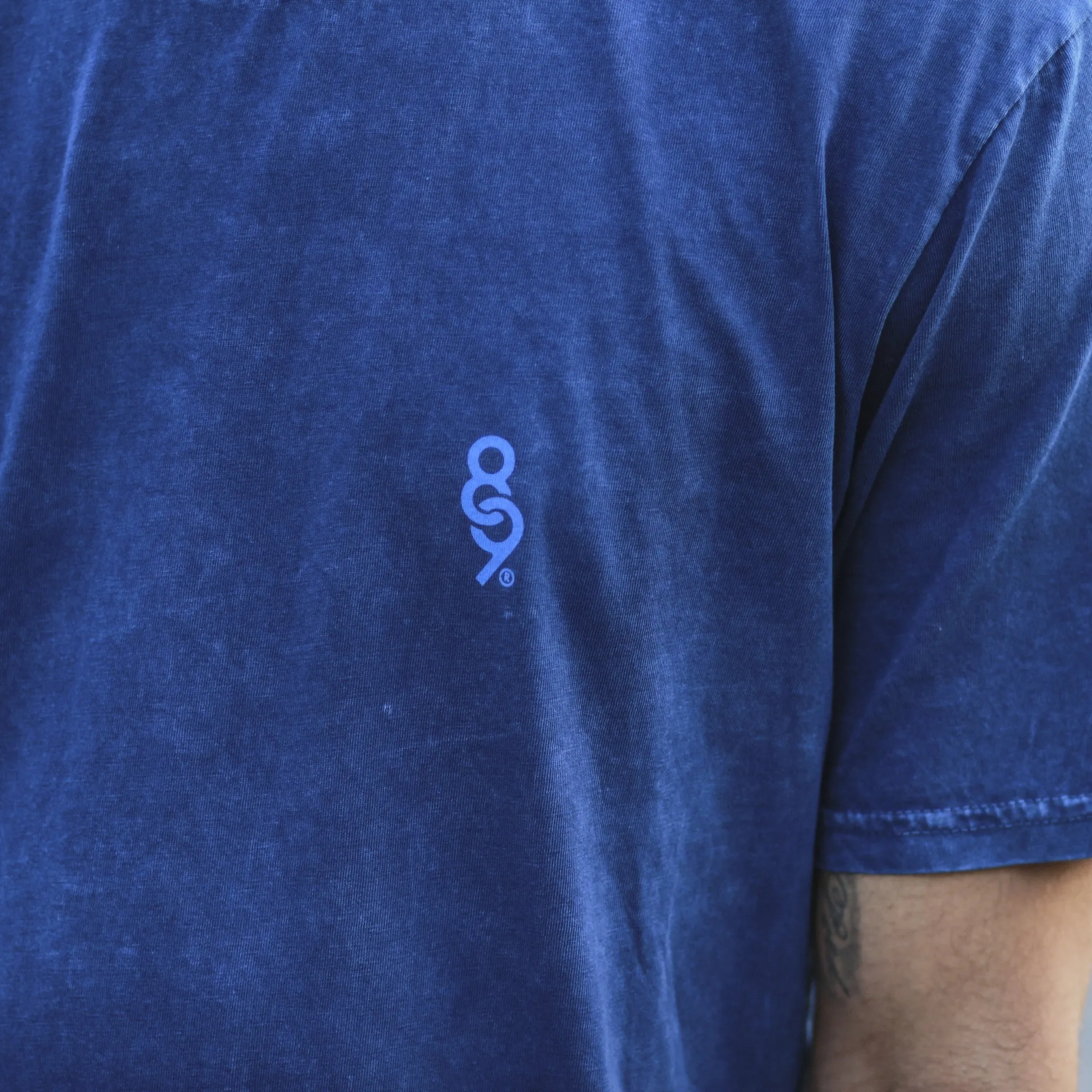 Navy Keys Elongated Mineral Wash T Shirt