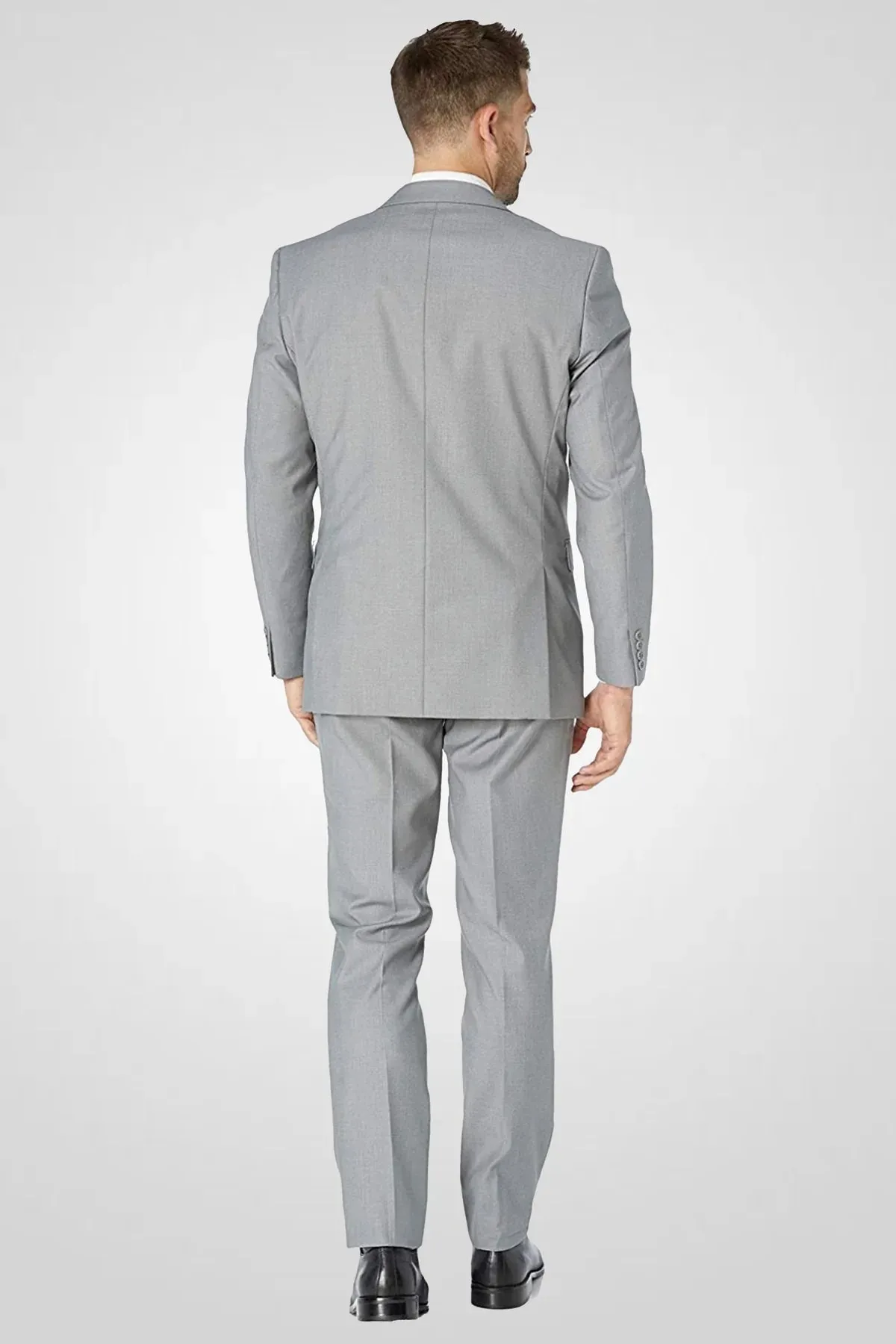 New Caravelli Light Grey 3 Piece Regular Fit Suit with Vest