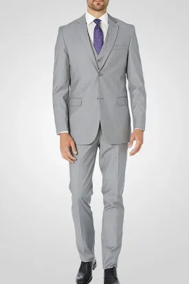 New Caravelli Light Grey 3 Piece Regular Fit Suit with Vest