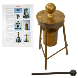 Original German WWI Trench Art “Dinner Gong” Made From Scrap Artillery Shell Brass As Featured In The Book “Trench Art, An Illustrated History” by Jane Kimball on Page 194