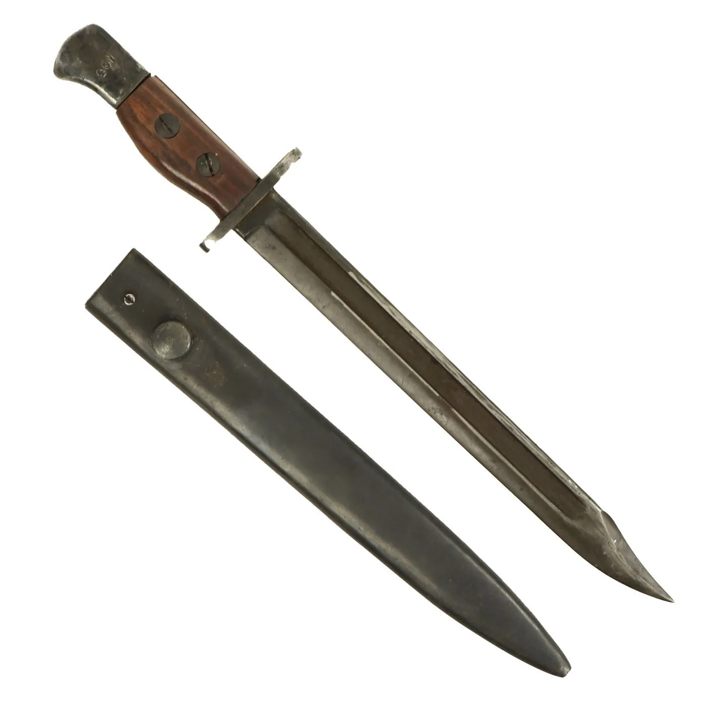 Original Set of Two Bayonets with Scabbards - Indian Long FAL & Austrian M1867 Werndl Shortened to WWI Knife