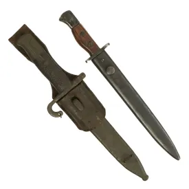 Original Set of Two Bayonets with Scabbards - Indian Long FAL & Austrian M1867 Werndl Shortened to WWI Knife