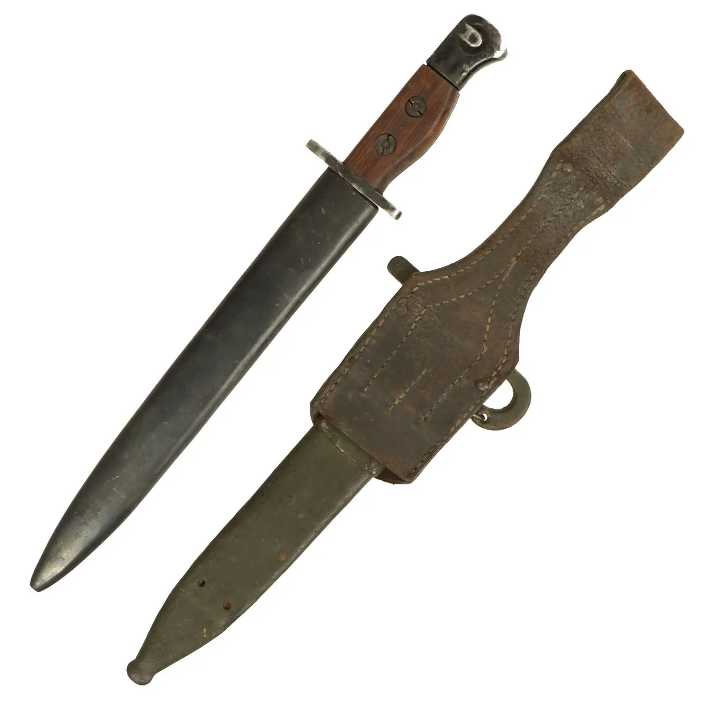 Original Set of Two Bayonets with Scabbards - Indian Long FAL & Austrian M1867 Werndl Shortened to WWI Knife