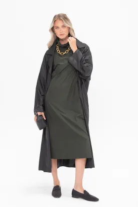 Oversized Trench Coat with Flap, Nerone