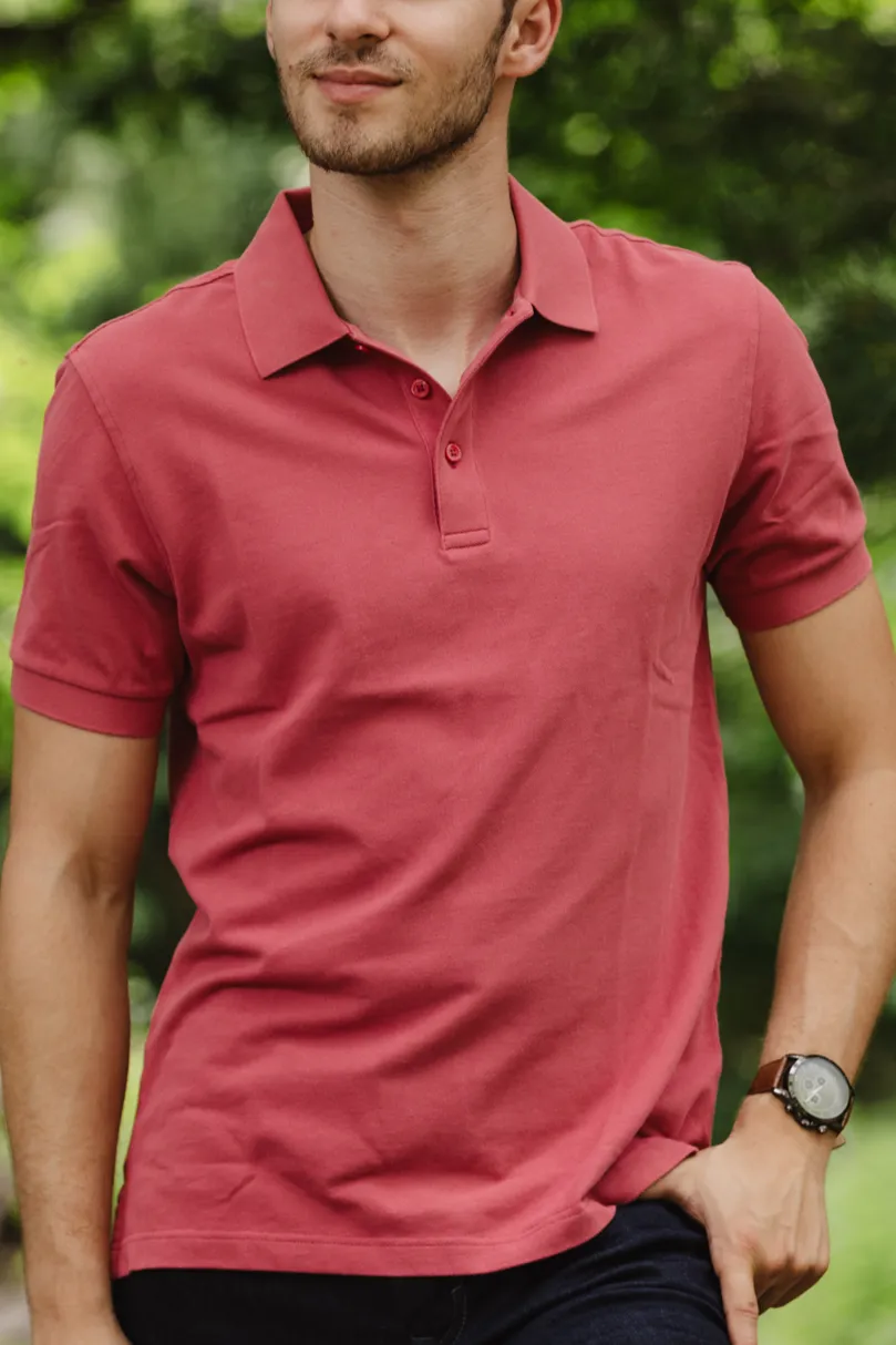 Performance Polo Coral Shirt