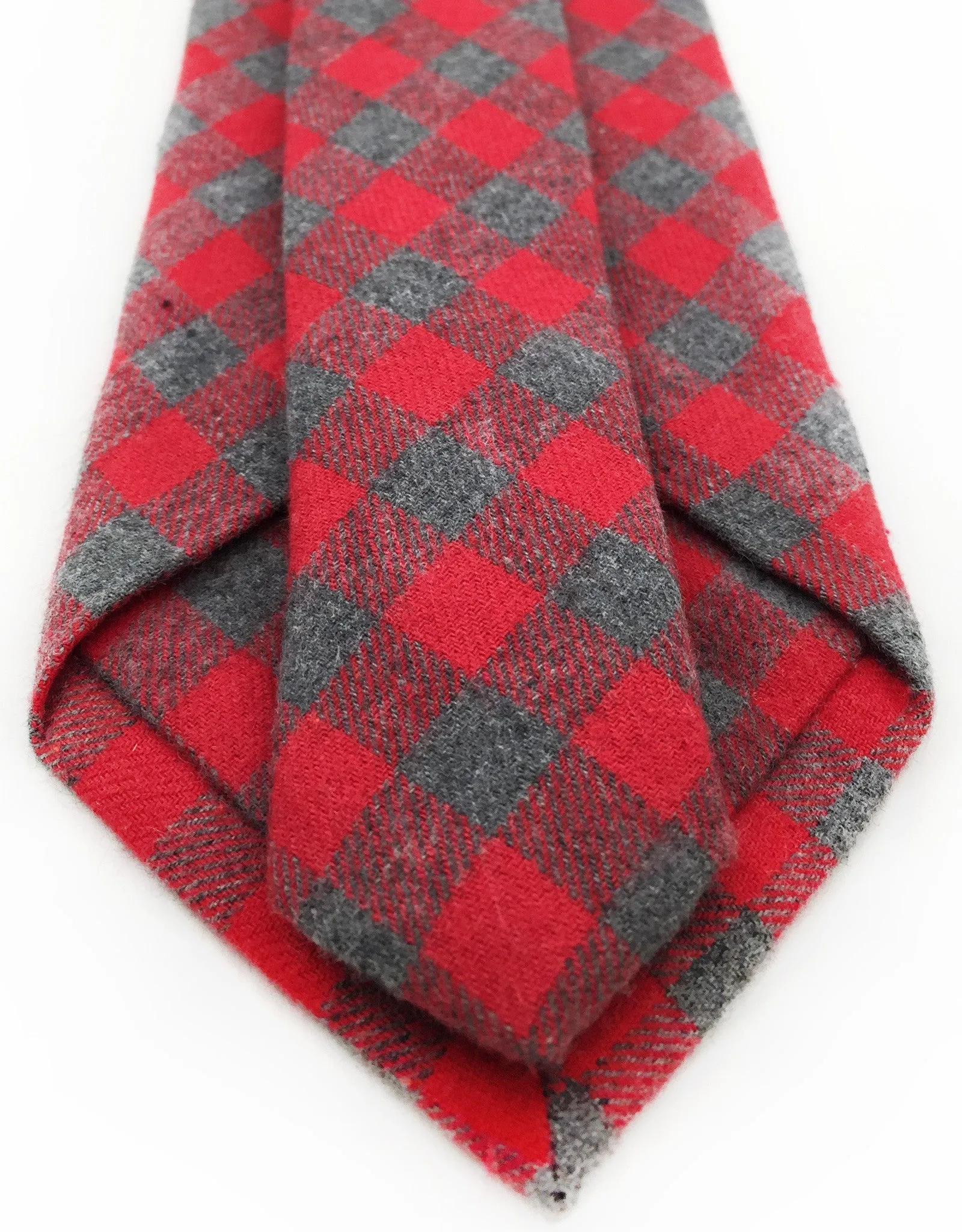 Red & Grey Checkered Cotton Tie