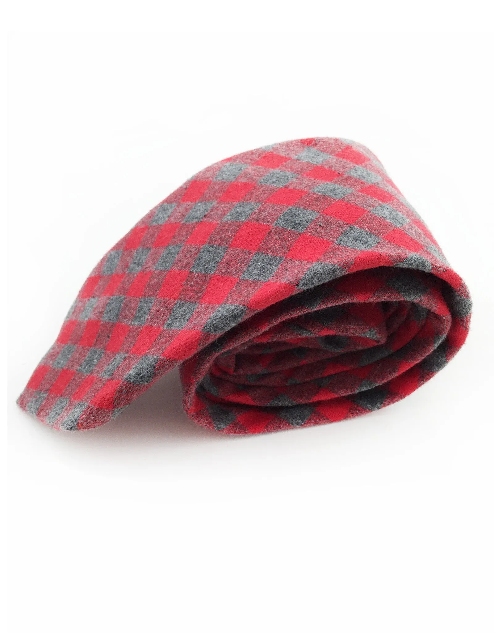 Red & Grey Checkered Cotton Tie