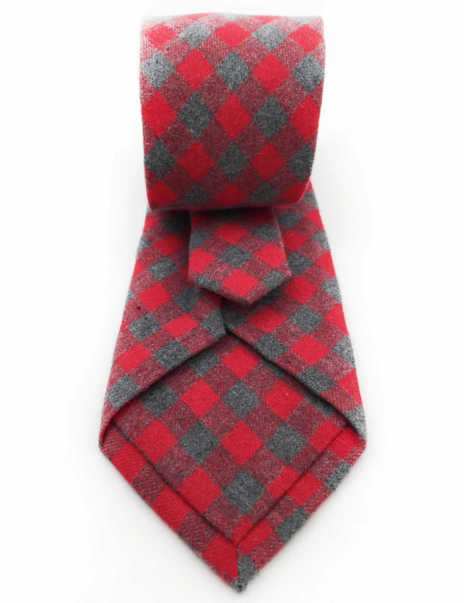 Red & Grey Checkered Cotton Tie