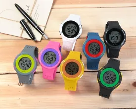 SHHORS Sports Water Resistant Jelly Girls Digital Watch