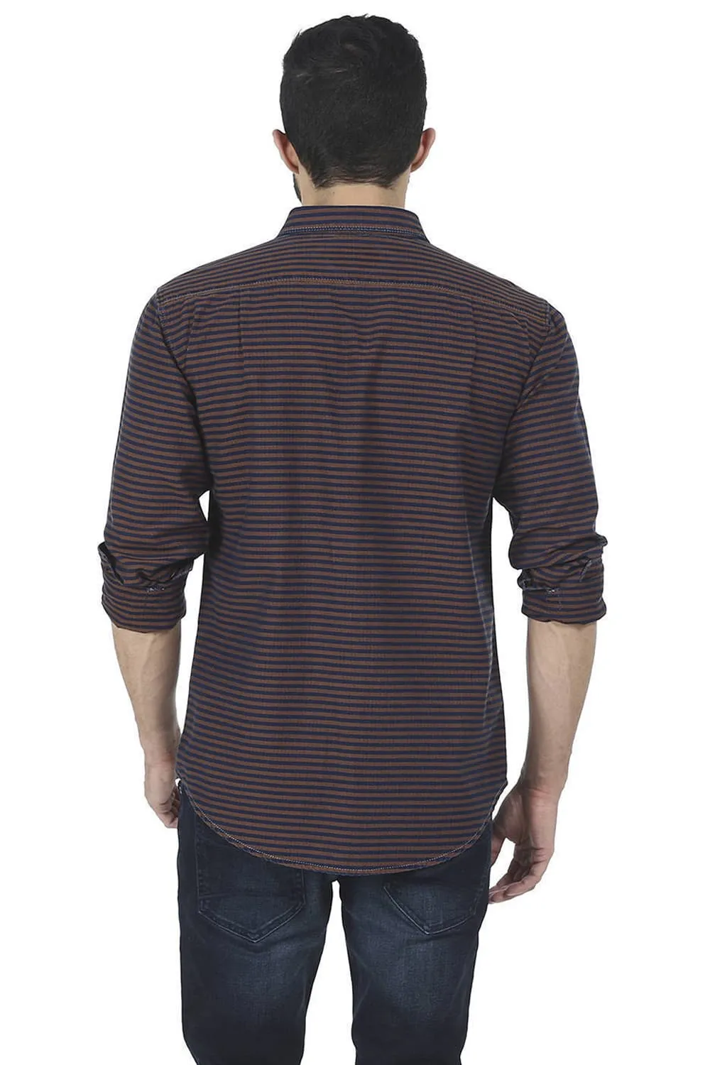 Slim Fit Weft Stripes Shirt