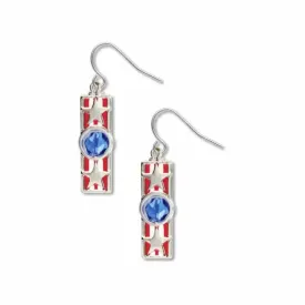 Stars & Stripes - Blue Bead, Giclee Print Earrings