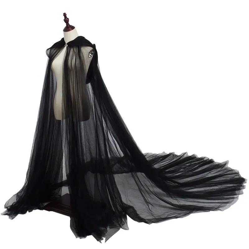 TEEK - Hooded Sheer Cape Cloak