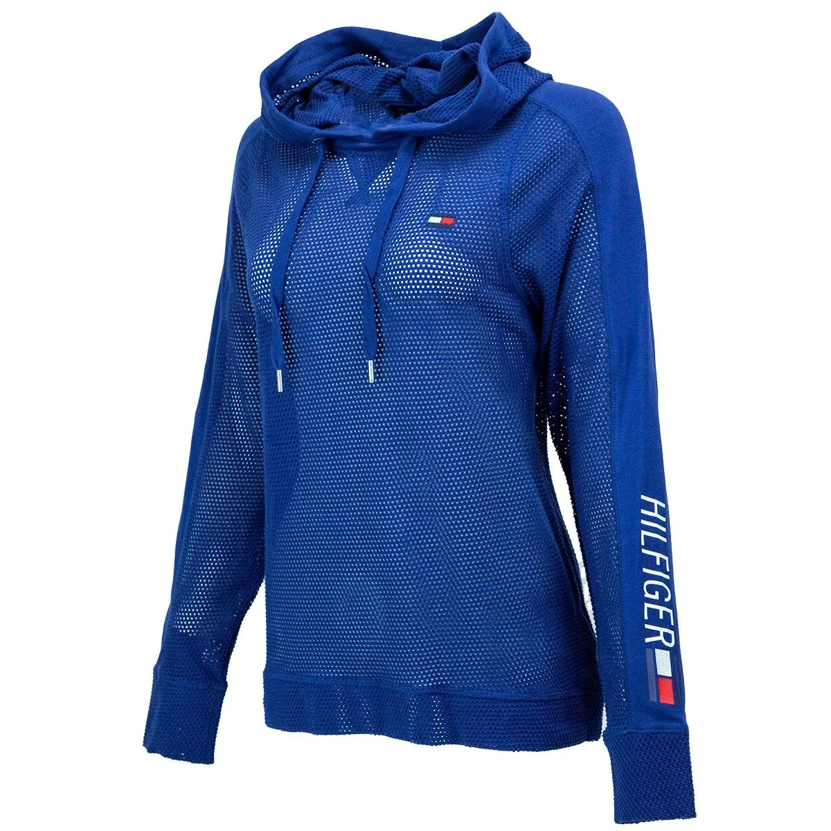 Tommy Hilfiger Women's Long Sleeve Mesh Blocked Hoodie