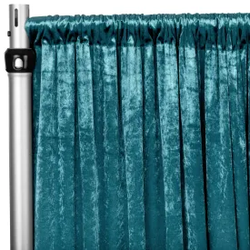 Velvet 10ft H x 52" W Drape/Backdrop Curtain Panel - Dark Turquoise