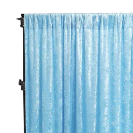 Velvet 16ft H x 52" W Drape/Backdrop Curtain Panel - Baby Blue