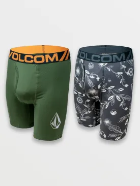 Volcom 2pk Mesh Boxer Brief - Military Solid   Floral Print